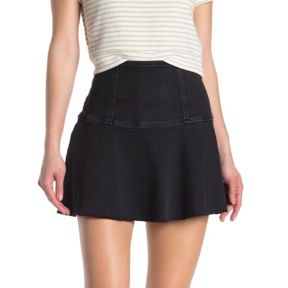 Free People Highlands Denim Mini Skirt